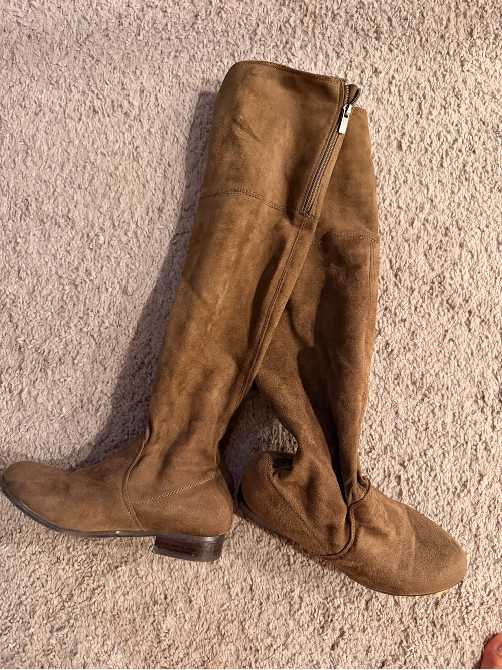 Over-the-Knee Suede Boots in Tan - Classic Women's Style
